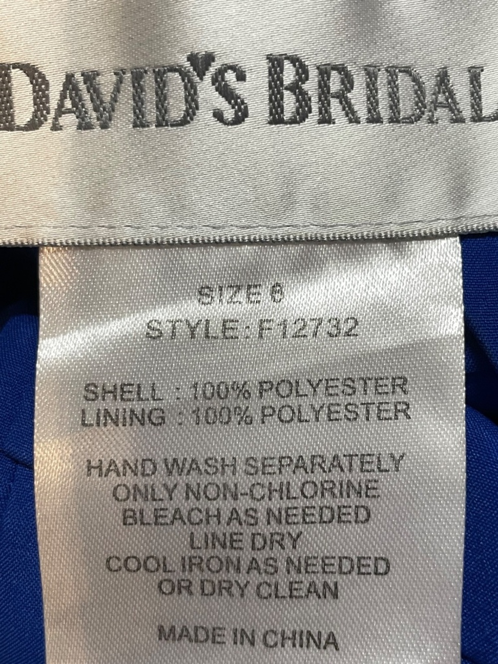 David's Bridal Blue Prom or Bridesmaid Dress - Picture 8 of 16